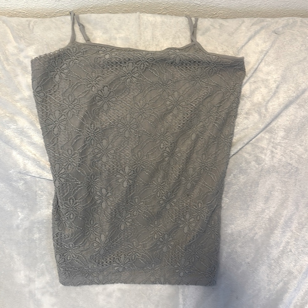 Ann Taylor grey lace tank